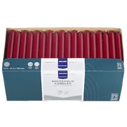 METRO Professional Tafelkerzen, 144 Stück, bordeaux, Ø 21.5 mm (180 mm lang), 6h Brenndauer, Gastronomiebedarf, Gastronomiekerzen, Gerade Kerzen, Household Candles, Made in Europe von METRO Professional