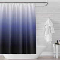 Blauer Ombre Designer Duschvorhang - Indigoblau Verblasst Zu Weiß Für Klassisch Modernen Look in Ihrem Badezimmer Seidig Glatter Premium-stoff von MetroShowerCurtains