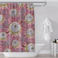 Dunkelrosa Und Grauer Blumenmuster-Gewebe-Duschvorhang - Moderner Plakat-stil Dunkelrosa Und Grauer Blumenmuster-Gewebe-Duschvorhang - Moderner Plakat-stil von MetroShowerCurtains