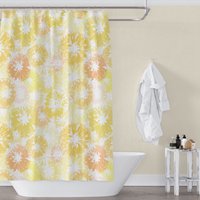 Gelber Zitrus Duschvorhang - Retro Stil Kunstdruck Von Zitronen, Orangen Und Pink Grapefruit Auf Seidigem Weißen Stoff/Lustiges Boho Badedekor Gelber Zitrus Duschvorhang - Retro Stil Kunstdruck Von Zitronen, Orangen Und Pink Grapefruit Auf Seidigem Weißen Stoff/Lustiges Boho Badedekor von MetroShowerCurtains