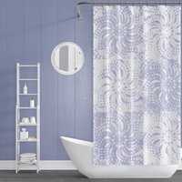 Periwinkle Hell Lila/Blaue Und Weiße Spitze Mandalas Duschvorhang - Rustikales, Modernes Boho Bad Periwinkle Hell Lila/Blaue Und Weiße Spitze Mandalas Duschvorhang - Rustikales, Modernes Boho Bad von MetroShowerCurtains