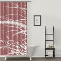 Weiß Pampas Grass Print Stoff Duschvorhang Für Rustikales, Modernes Badezimmer Weiß Pampas Grass Print Stoff Duschvorhang Für Rustikales, Modernes Badezimmer von MetroShowerCurtains
