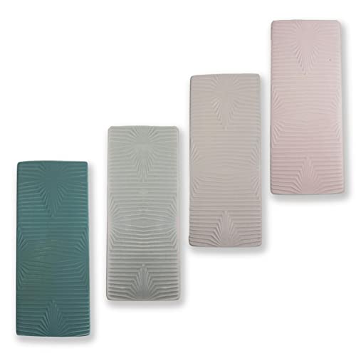 Luftbefeuchter 4-teiliges Set aus Keramik BARI Relief flach zur Befestigung am Heizkörper Heizung Wasserverdunster Diffuser Wandvase 333 a1682 von Metrox
