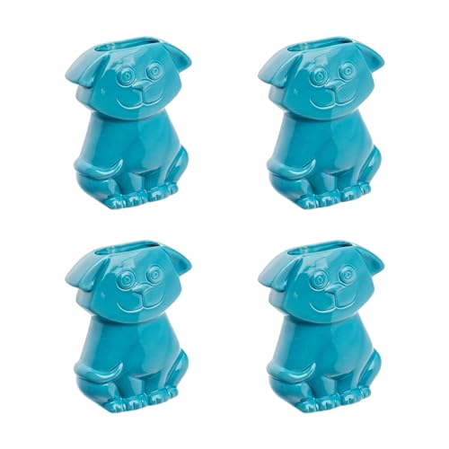 Luftbefeuchter 4-teiliges Set aus Keramik HUND blau zur Befestigung am Heizkörper Heizung Wasserverdunster Diffuser a1512 von Metrox