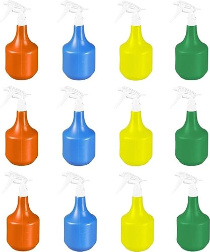 Metrox Blumensprüher Sprühflaschen 12 Stück 1,0L Nachfüllbar Zerstäuber Desinfektion Reinigungsmittel versch. Farben für Garten, Haushalt und Gewerbe von Metrox