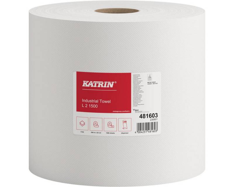 Metsä Tissue Papierküchenrolle Katrin Putztuchrolle L2 481603 2lagig weiß 1.500 Blatt 2 St./Pack. von Metsä Tissue