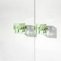 2Er Set - Schneeglöckchen Blumen in Grün Würfelgröße, Schrankknäufe, Nachttischknäufe, Wohnkultur, Möbelknäufe, Einweihungsgeschenk, Unikat von MetsikPintsel