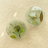 Grüne Möbelknöpfe Mit Echten Pflanzen Und Blumen von MetsikPintsel