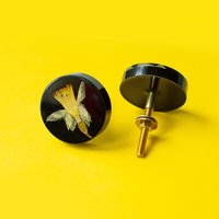 Narzisse/Getrocknete Echte Blume Schwarzer Möbelknopf von MetsikPintsel