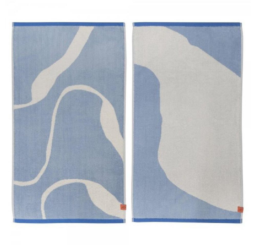Mette Ditmer Badetücher Handtuch Nova Arte Light Blue / Off-White (2-teilig) von Mette Ditmer