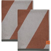 Mette Ditmer - Diagonal Gästehandtuch, 40 x 55 cm, brick (2er-Set) von Mette Ditmer
