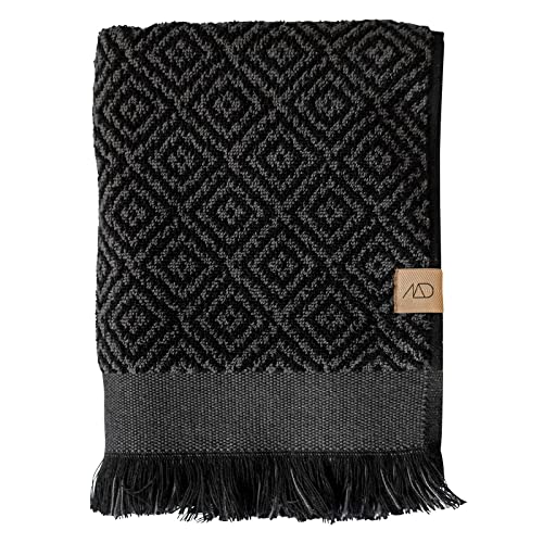 Mette Ditmer - Morocco Bath Towel 70 x 140 cm - Black/Grey von Mette Ditmer