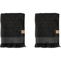 Mette Ditmer - Morocco Gästehandtuch 60 x 35 cm, schwarz / grau (2er-Set) von Mette Ditmer