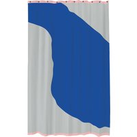 Mette Ditmer - Nova Arte Duschvorhang, hellgrau / cobalt von Mette Ditmer