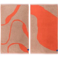 Mette Ditmer - Nova Arte Gästehandtuch, 40 x 55 cm, latte / orange (2er-Set) von Mette Ditmer