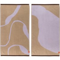 Mette Ditmer - Nova Arte Gästehandtuch, 40 x 55 cm, sand / lila (2er-Set) von Mette Ditmer