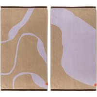 Mette Ditmer - Nova Arte Gästehandtuch, 40 x 55 cm, sand / lila (2er-Set) von Mette Ditmer