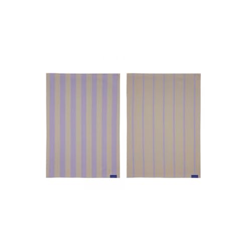 Mette Ditmer Stripes Tea Towel, 2-Pack, W50 x L70 cm, Sand [Set] von Mette Ditmer