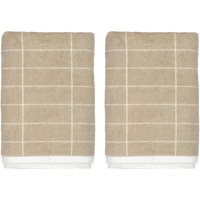 Mette Ditmer - Tile Gästehandtuch 38 x 60 cm, sand / off-white (2er-Set) von Mette Ditmer