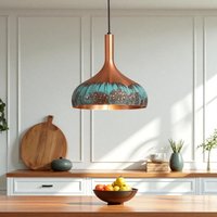 Handgefertigte Grün Patina Kupfer Kuppel Pendelleuchte Rustikaler Kronleuchter Handgefertigte Grün Patina Kupfer Kuppel Pendelleuchte Rustikaler Kronleuchter von MettleMix