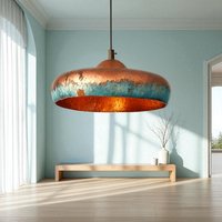 Handgefertigtes Blau Patina Kupfer Kuppel Pendelleuchte - Rustikaler Kronleuchter Handgefertigtes Blau Patina Kupfer Kuppel Pendelleuchte - Rustikaler Kronleuchter von MettleMix