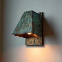 Handgemachte Wandleuchte Aus Oxidiertem Kupfer Rustikales Blau-Grünes Patina-Licht Handgemachte Wandleuchte Aus Oxidiertem Kupfer Rustikales Blau-Grünes Patina-Licht von MettleMix