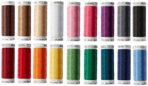 Mettler Poly Sheen 18er Nähgarn-Set: Hochglanzgarn für Stickereien und Dekorative Näharbeiten – 100% Polyester – PS18-Kit - 200m Pro Rolle von Mettler