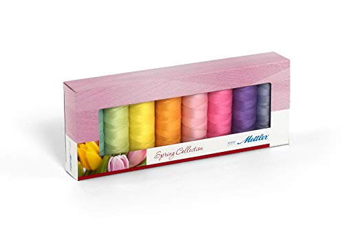 Mettler SERALON Spring-Kit 8er Nähgarnbox: Universalgarn Zum Nähen oder Sticken – 100% Polyester – 8 x 200 m, Pastellfarben Mettler SERALON Spring-Kit 8er Nähgarnbox: Universalgarn Zum Nähen oder Sticken – 100% Polyester – 8 x 200 m, Pastellfarben von Mettler