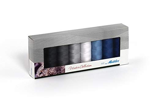 Mettler SERALON Winter-Kit 8er Nähgarn-Set: Universalgarn Zum Nähen oder Sticken - 100% Polyester – SE8 Winter-Kit - 8 x 200 m, winterfarben von Mettler