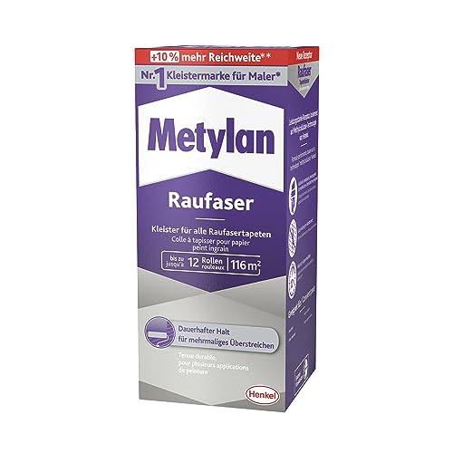 Metylan Raufaser, starker Tapetenkleister für Raufasertapete mit hoher Anfangsklebkraft, langlebiger & korrigierbarer Kleister mit Methylcellulose, 1x720g von Metylan