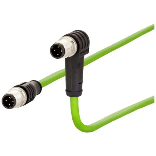 Metz Connect 142M1D19010 M12 Netzwerkkabel, Patchkabel CAT 5e SF/FTP 1.00m Grün PUR-Mantel, Säureb von METZ CONNECT