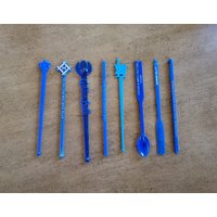 8 Vintage Blau Swizzle Sticks/Bar Ware von MetzGeneralStore