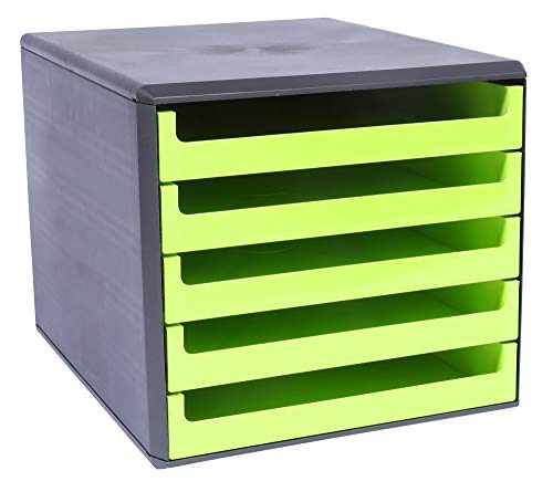 Schubladenbox, Gehäuse Anthrazit, Lime-Green von Metzger + Mendle