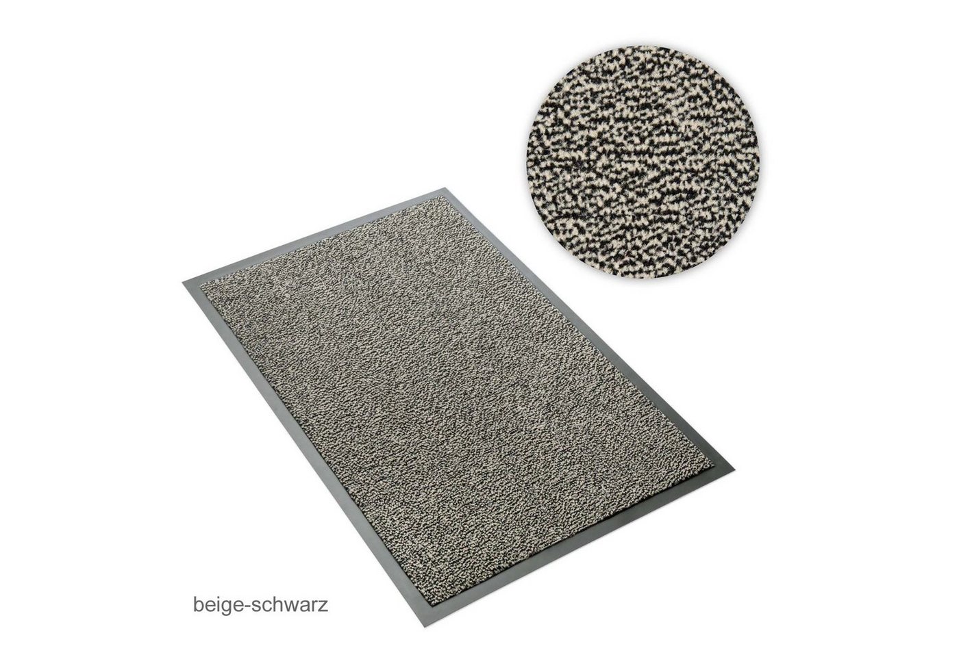 Fußmatte Sauberlaufmatte beige-schwarz meliert 60 x 90 cm, Metzker®, rechteckig, Höhe: 7 mm, 60x90cm - beige-schwarz meliert von Metzker®