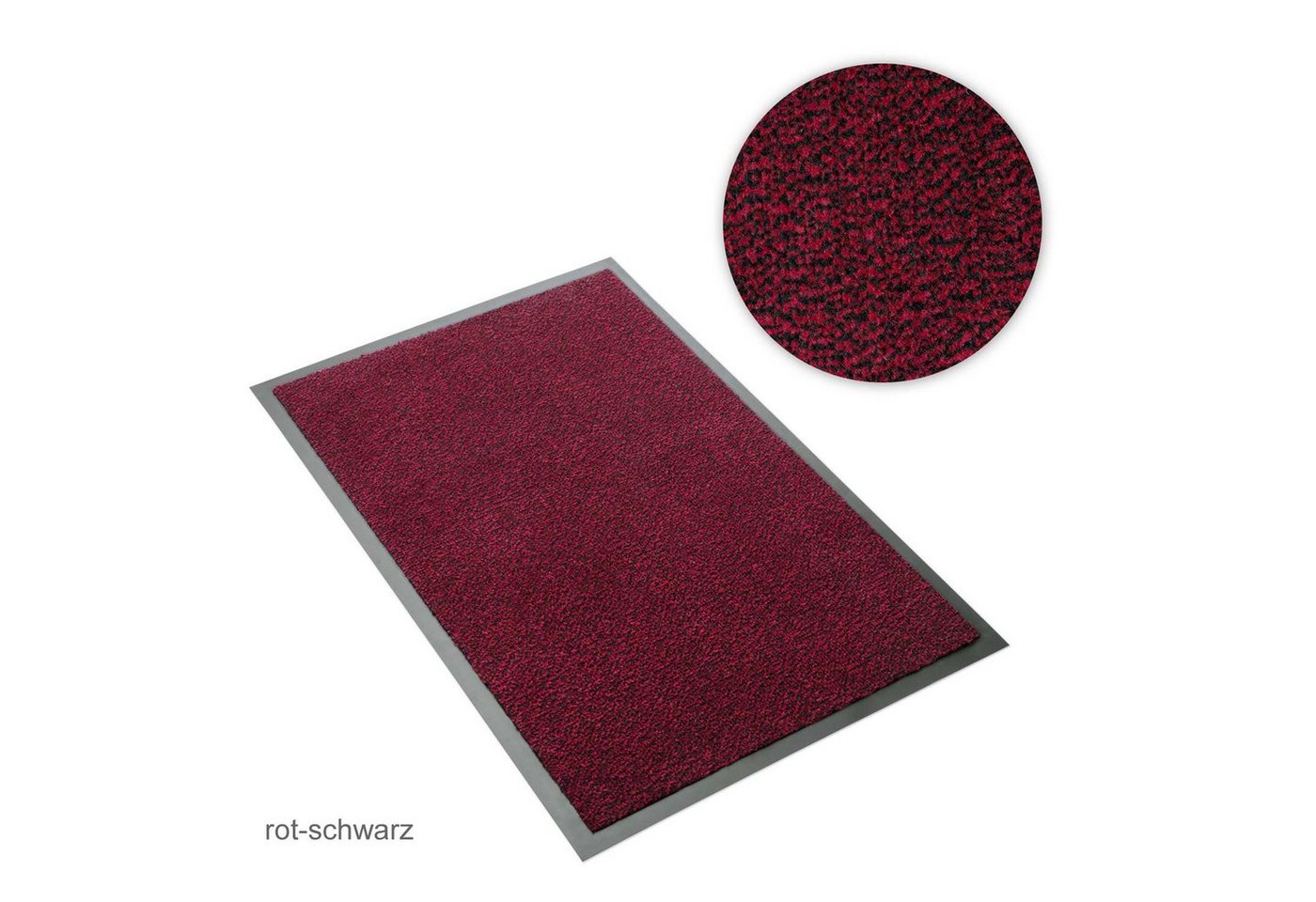 Fußmatte Sauberlaufmatte rot-schwarz meliert 60 x 90 cm, Metzker®, rechteckig, Höhe: 7 mm, 60x90cm - rot-schwarz meliert von Metzker®