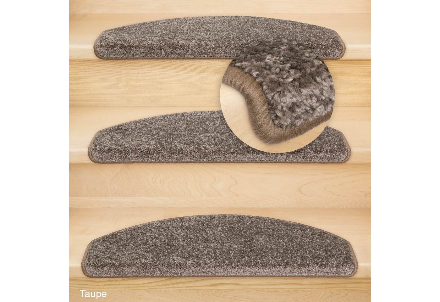 Metzker® Stufenmatte Stufenmatte Fuerth Halbrund Taupe 1 Stück, halbrund, Höhe: 9 mm von Metzker®