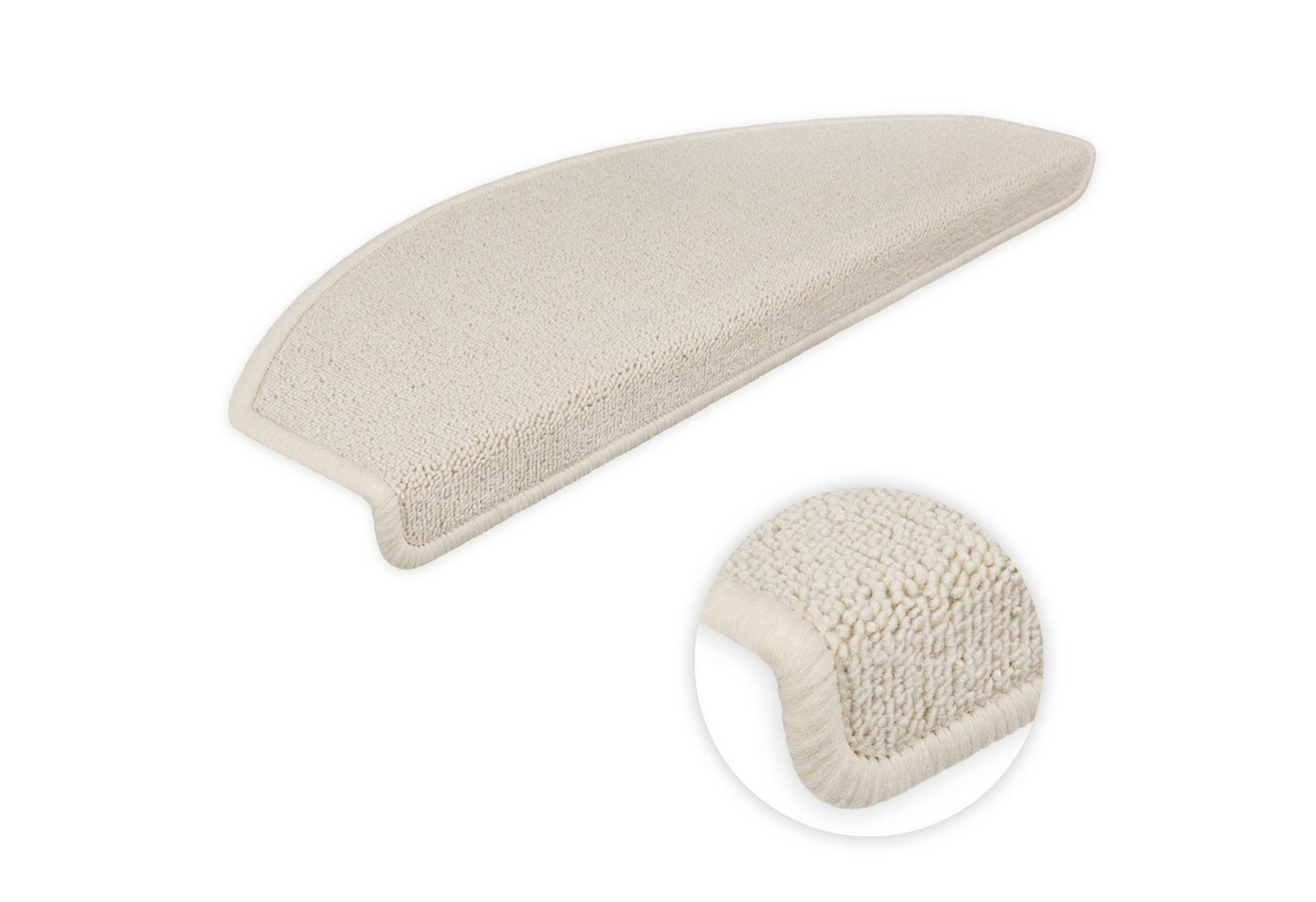 Metzker® Stufenmatte Stufenmatten Ariston Halbrund 65x24cm Trittfläche Beige 15 Stück, halbrund, Höhe: 5 mm, 15 Stück im Set - Beige von Metzker®