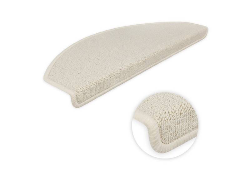 Metzker® Stufenmatte Stufenmatten Ariston Halbrund 65x24cm Trittfläche Beige 20 Stück, halbrund, Höhe: 5 mm, 20 Stück im Set - Beige von Metzker®