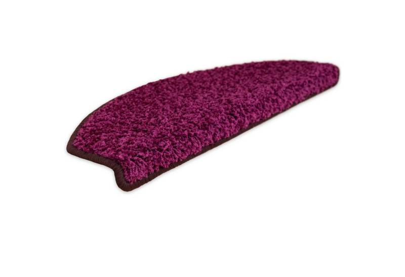 Metzker® Stufenmatte Stufenmatten Shaggy Venus Halbrund Einzeln und SparSet's, Halbrund, Höhe: 22 mm, 1 Stück - Aubergine von Metzker®