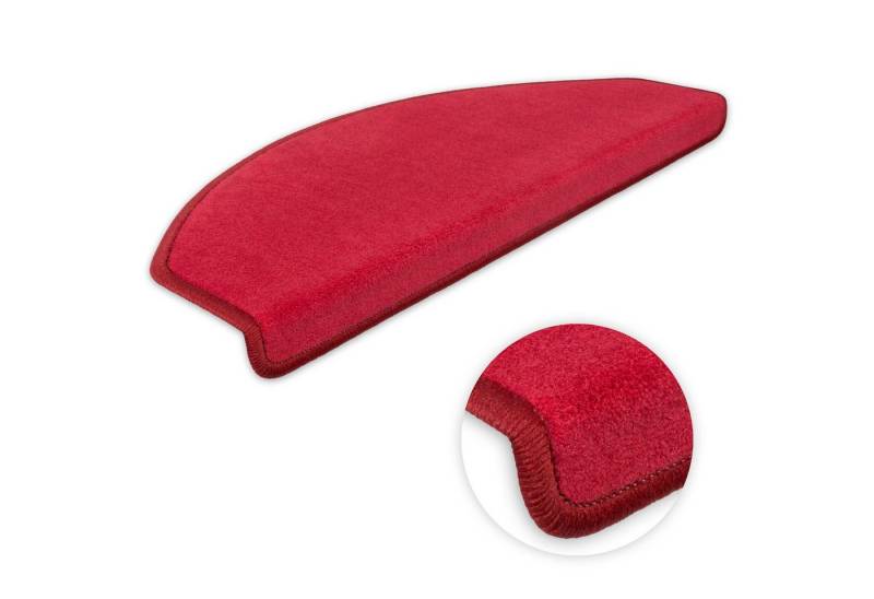 Metzker® Stufenmatte Stufenmatten Vorwerk Uni Halbrund Sparset Rot 15 Stück, halbrund, Höhe: 7 mm, 15 Stück im Set von Metzker®