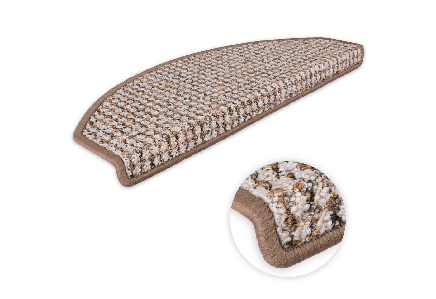 Metzker® Stufenmatte Stufenmatten Gera Halbrund Hellbraun 16 Stück, halbrund, Höhe: 9 mm, 16 Stück im Set - Hellbraun von Metzker®