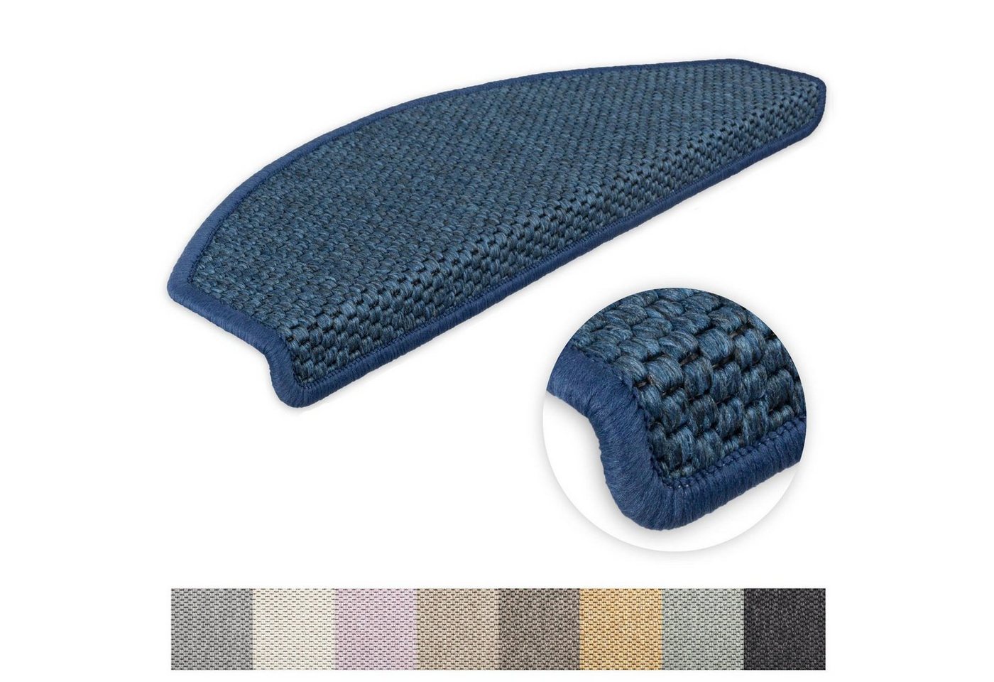 Stufenmatte Stufenmatten Göteborg Halbrund Blau 16 Stück, Metzker®, halbrund, Höhe: 8 mm, 16 Stück - Blau von Metzker®