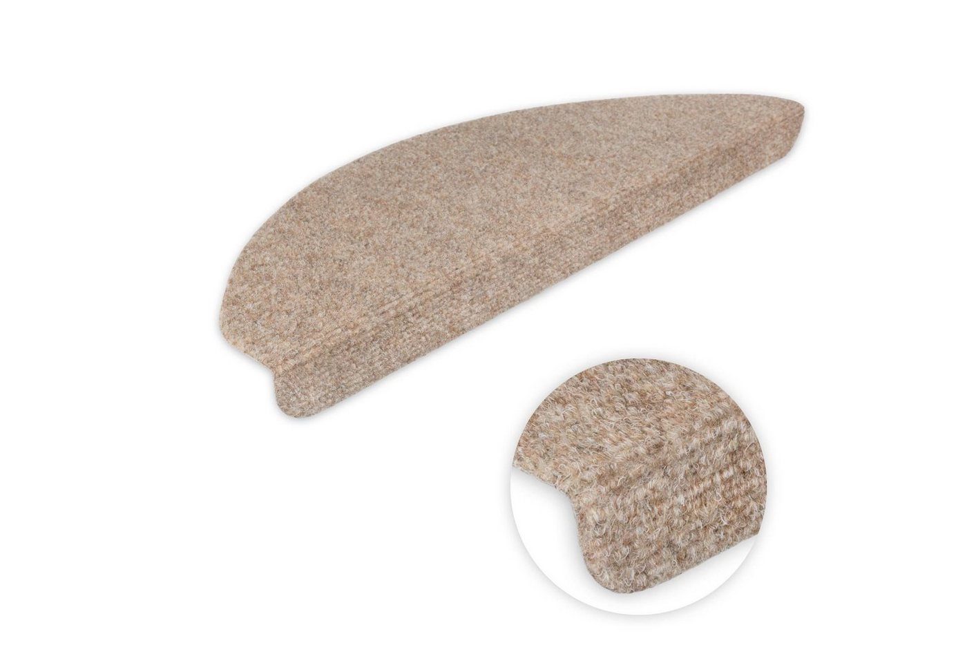 Stufenmatte Stufenmatten Ramon MW Halbrund Beige-Hellbraun 15 Stück, Metzker®, halbrund, Höhe: 2 mm, 15 Stück im Set - Hellbraun von Metzker®