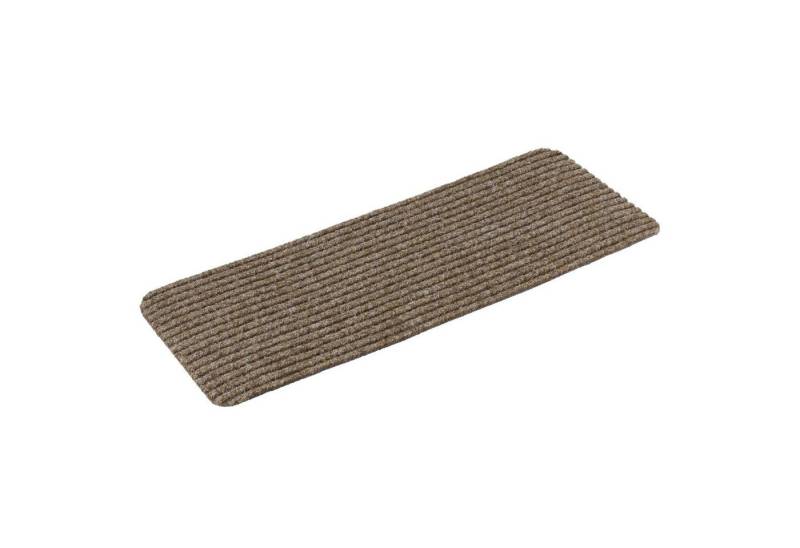 Metzker® Stufenmatte Stufenmatten Tulus Rechteckig - Aufleger Hellbraun 15 Stück, rechteckig ohne Winkel, Höhe: 7 mm, 15 Stück im Set - Hellbraun von Metzker®