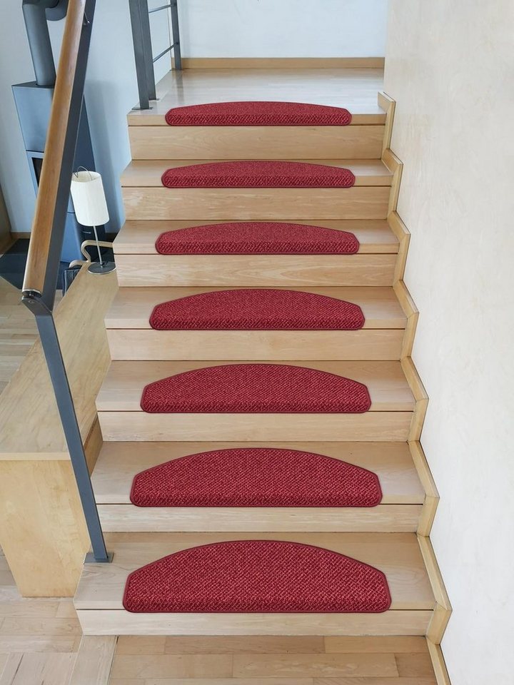 Stufenmatte Stufenmatten Vorwerk Lord Halbrund SparSet Bordeaux 18 Stück, Metzker®, halbrund, Höhe: 8 mm, 18 Stück im Set - Bordeaux von Metzker®