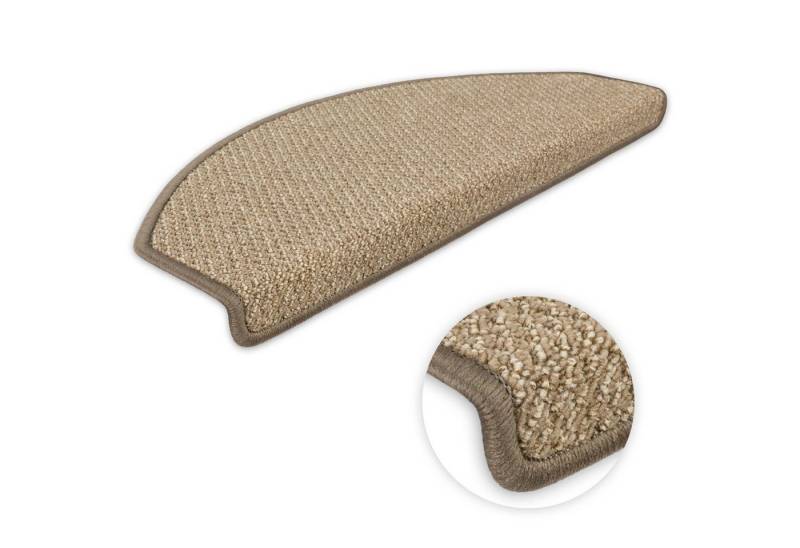 Metzker® Stufenmatte Stufenmatten Vorwerk Lord Halbrund SparSet Hellbraun 20 Stück, halbrund, Höhe: 8 mm, 20 Stück im Set - Hellbraun von Metzker®