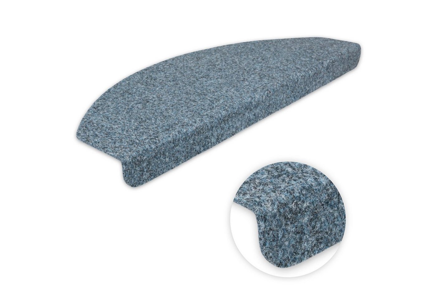 Stufenmatte Stufenmatten Zerbst Halbrund Rechteckig im 15er SparSet, Metzker®, Halbrund, Höhe: 4 mm, 15 Stück im Set - Hellblau von Metzker®