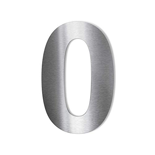 Metzler® Hausnummer aus Edelstahl mit selbstklebender Rückseite und 3D-Design silber matt Höhe 75mm wetterfest moderne Arial-Schrift einfache Montage geeignet für Außenbereich Haustür von Metzler-Trade