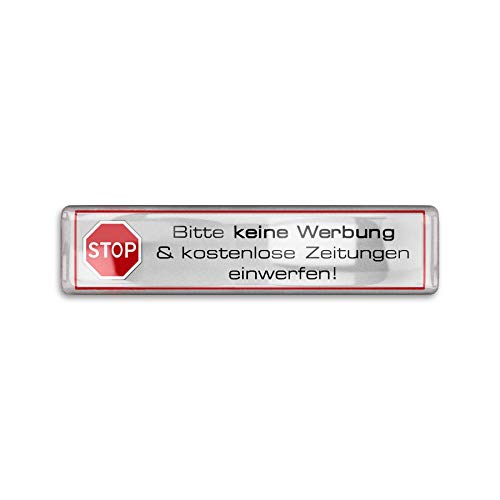 Metzler 3D Briefkasten Aufkleber -"Bitte keine Werbung" - 63 mm x 15 mm (Silber) von Metzler-Trade