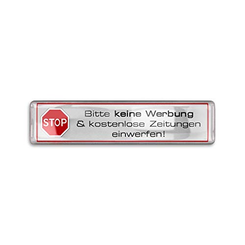 Metzler-Trade Briefkastenaufkleber mit UV- und witterungsbeständiger Oberfläche und wasserfester Beschriftung Silber 63 x 15 mm kratzfest selbstklebend wetterfest für draußen Werbestopp Metzler-Trade Briefkastenaufkleber mit UV- und witterungsbeständiger Oberfläche und wasserfester Beschriftung Silber 63 x 15 mm kratzfest selbstklebend wetterfest für draußen Werbestopp von Metzler-Trade